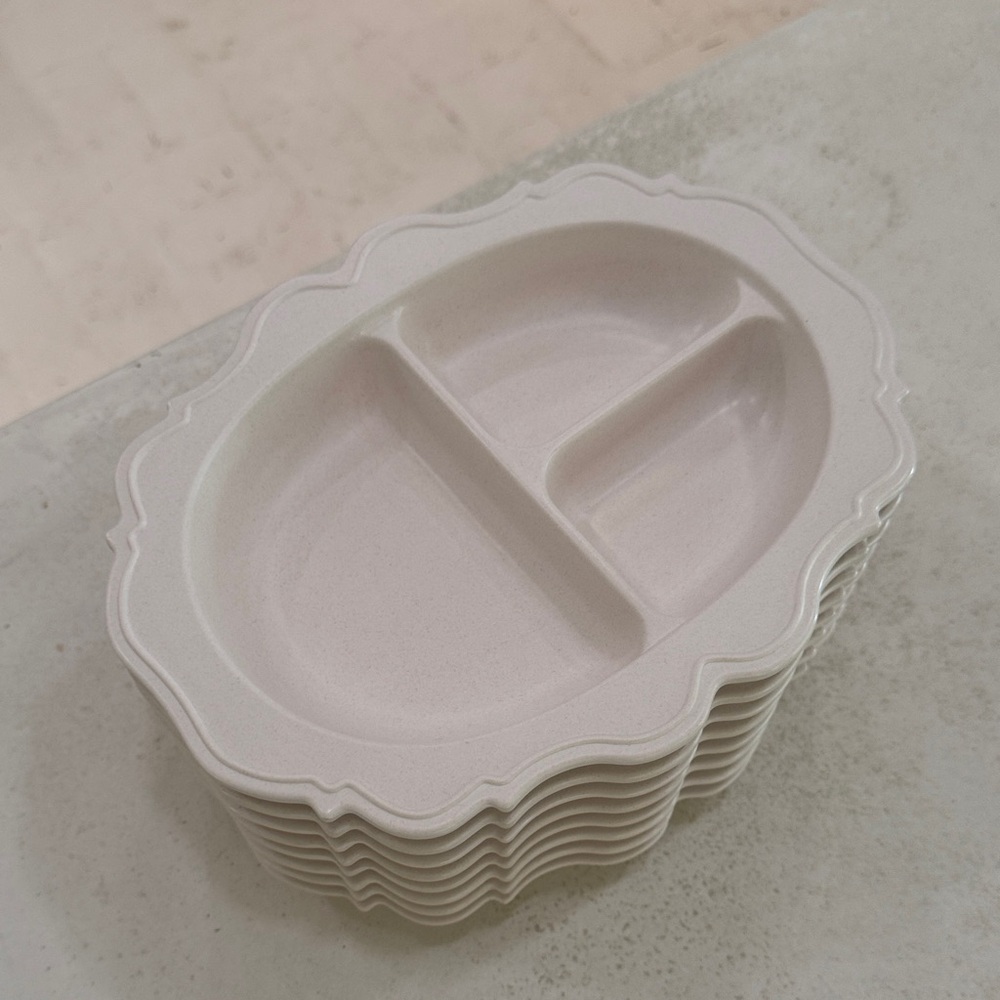 Classic Cream Divided Dinner Plates
